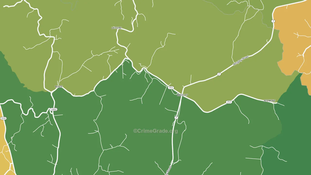 Leisure, KY Map of Vehicle Theft Rates