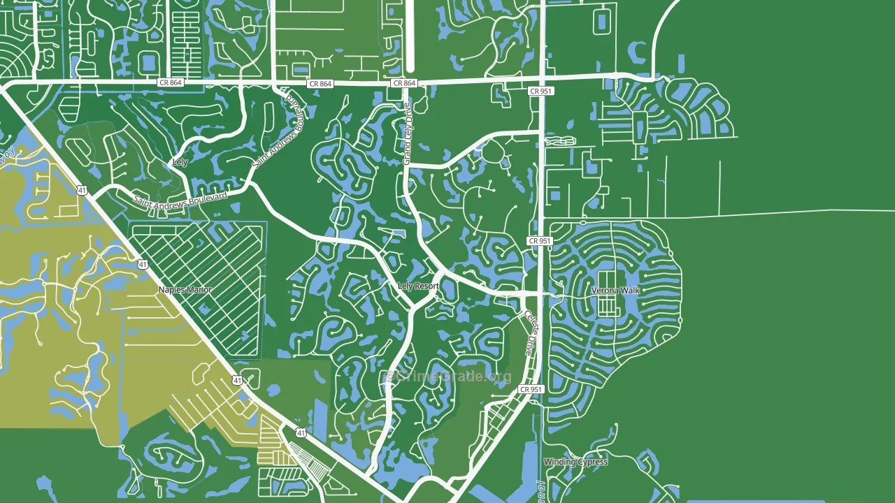 Lely Resort, Naples, FL Map of Vehicle Theft Rates