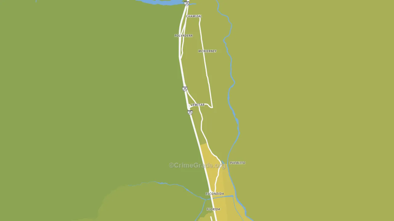 Lemitar, NM Map of Vehicle Theft Rates