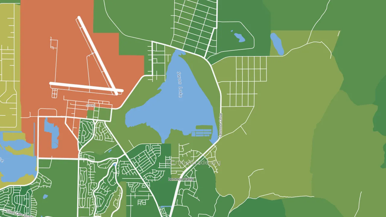 Lemmon Valley, NV Map of Vehicle Theft Rates