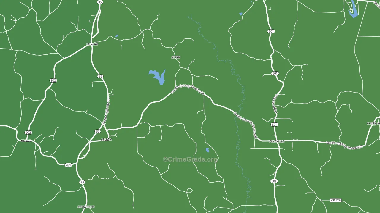 Lemon, MS Map of Vehicle Theft Rates