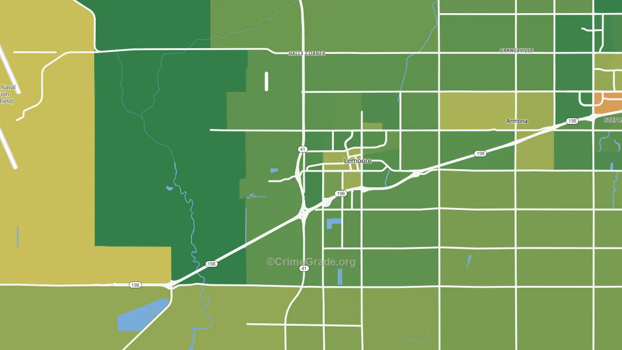Lemoore, CA Map of Vehicle Theft Rates