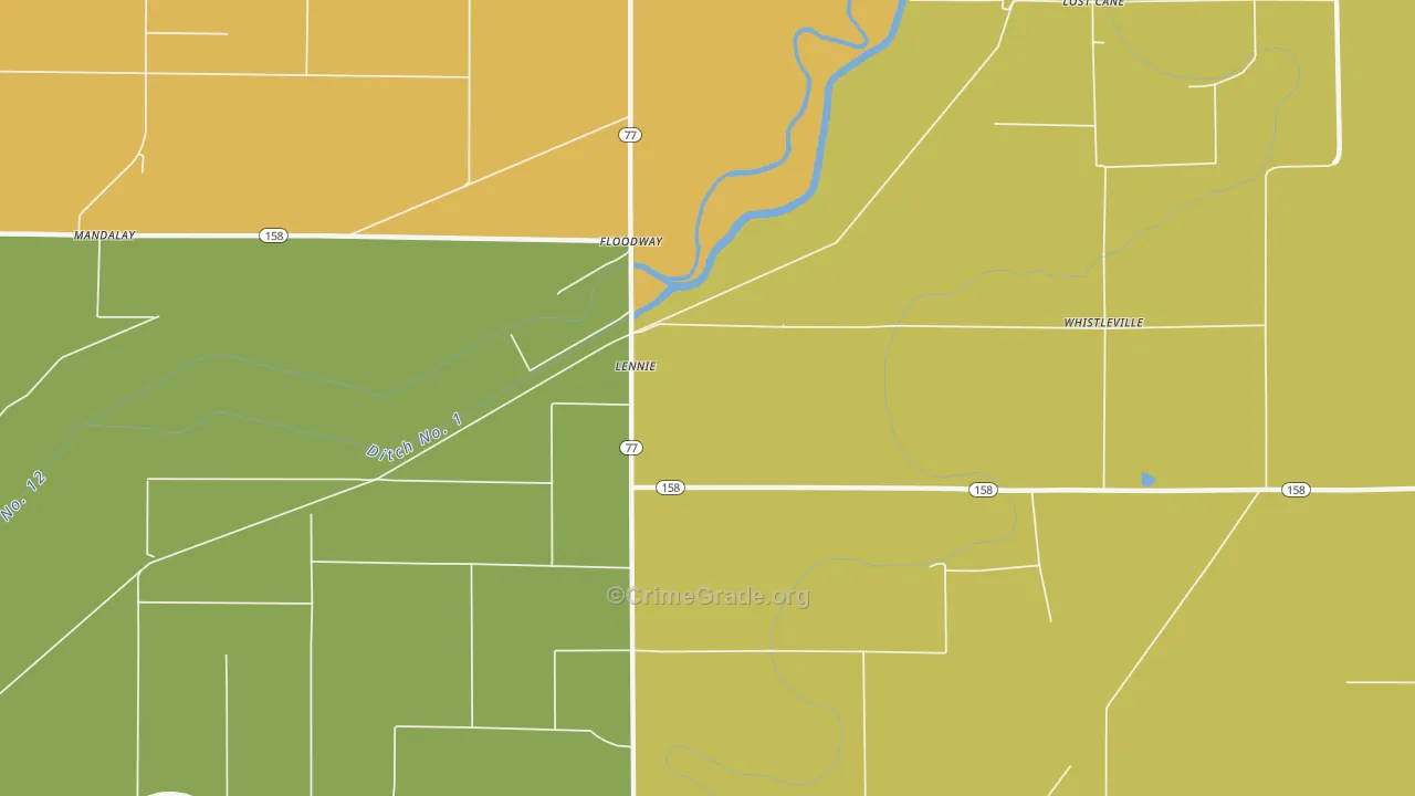 Lennie, AR Map of Vehicle Theft Rates