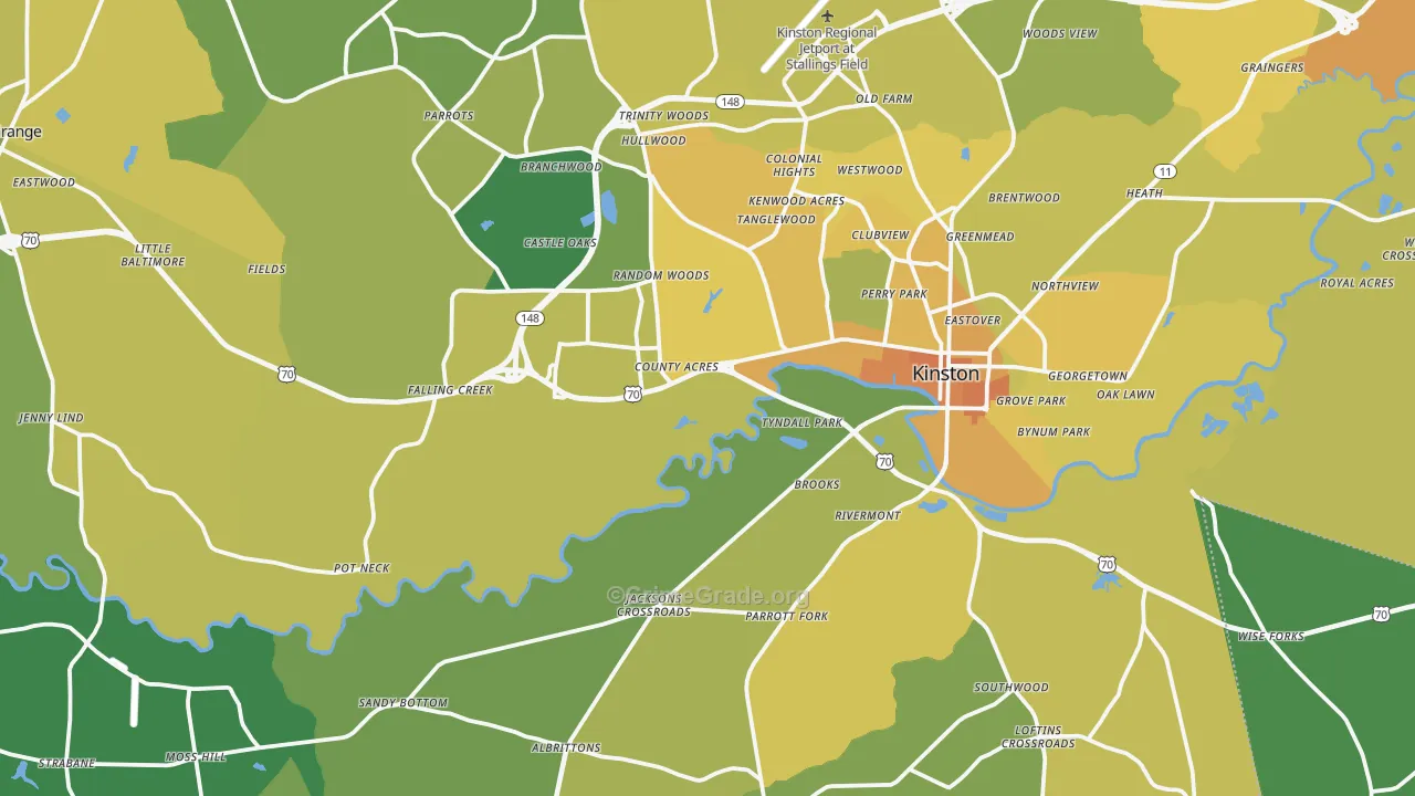 Lenoir County, NC Map of Vehicle Theft Rates