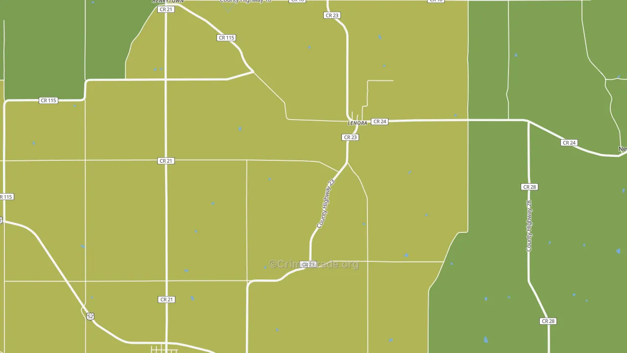 Lenora, MN Map of Vehicle Theft Rates