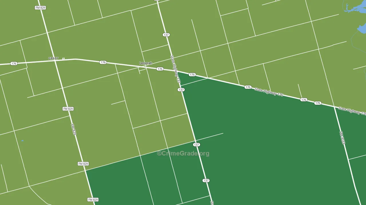 Lenorah, TX Map of Vehicle Theft Rates