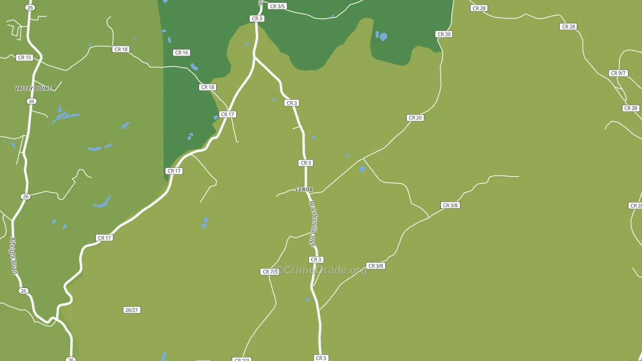 Lenox, WV Map of Vehicle Theft Rates