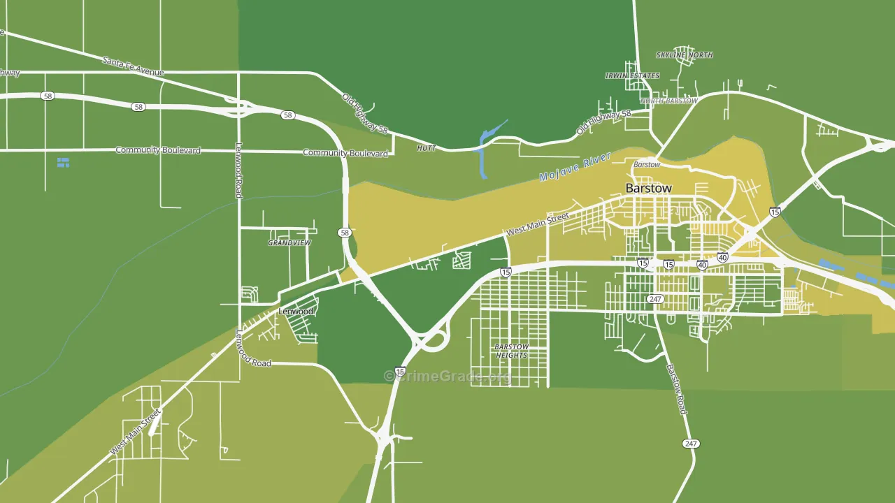 Lenwood, CA Map of Vehicle Theft Rates