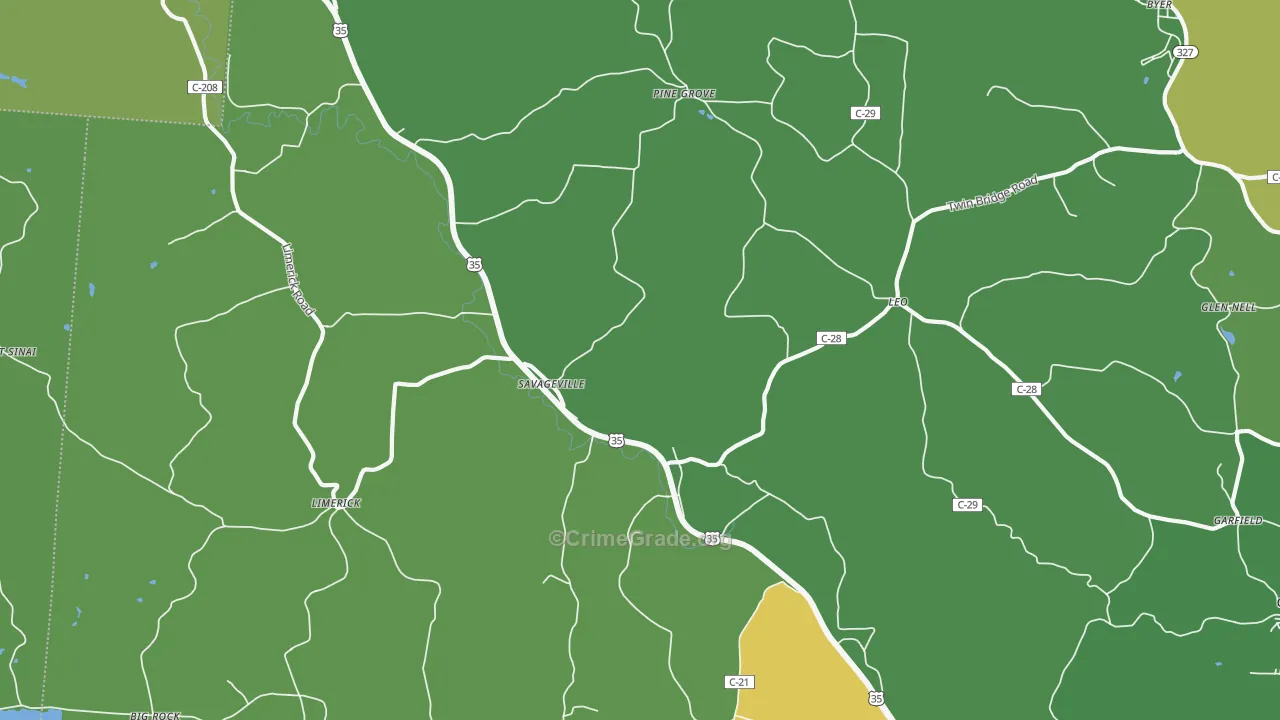 Leo, OH Map of Vehicle Theft Rates