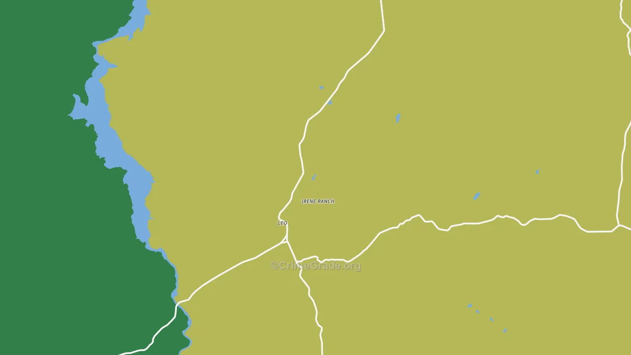 Leo, WY Map of Vehicle Theft Rates