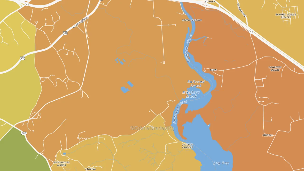 Leon, MD Map of Vehicle Theft Rates