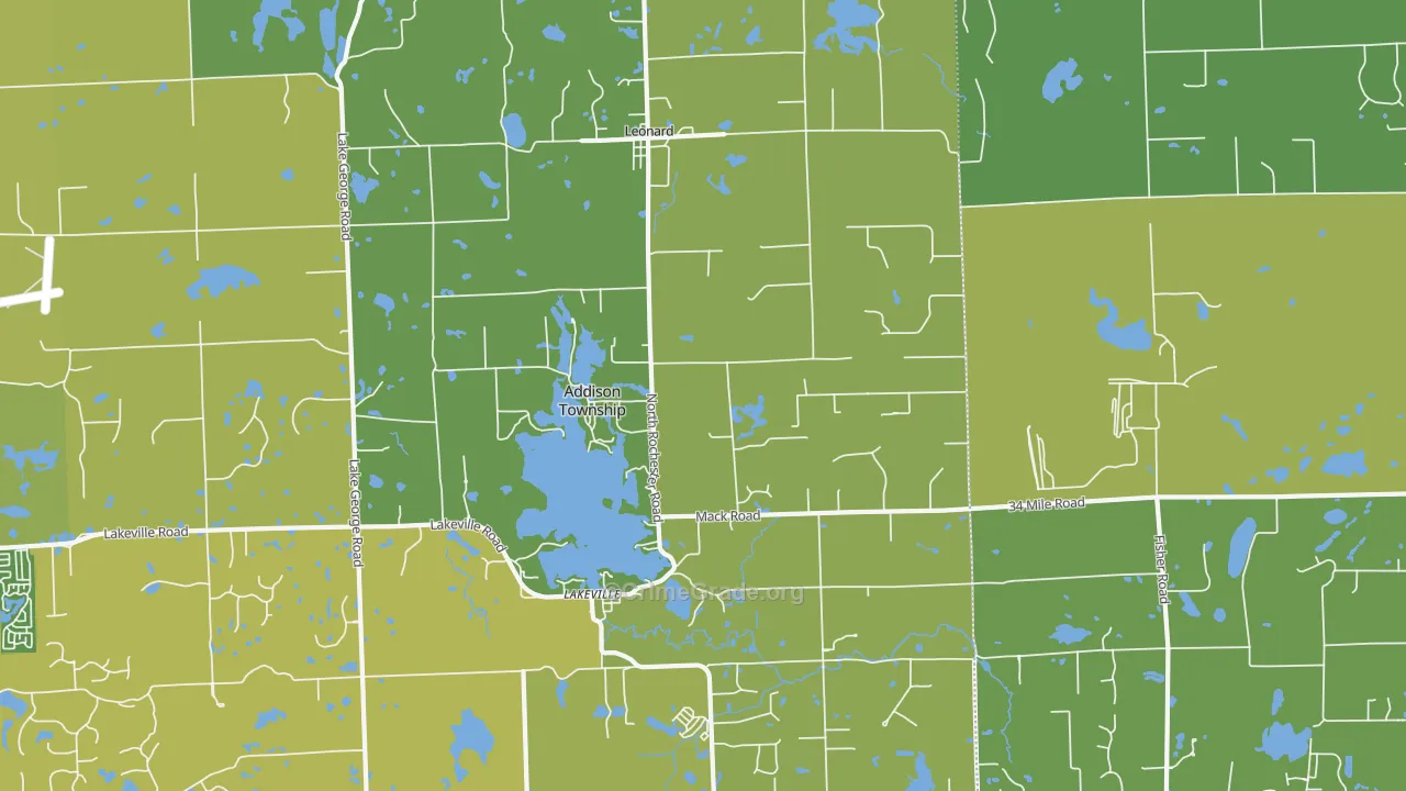 Leonard, MI Map of Vehicle Theft Rates
