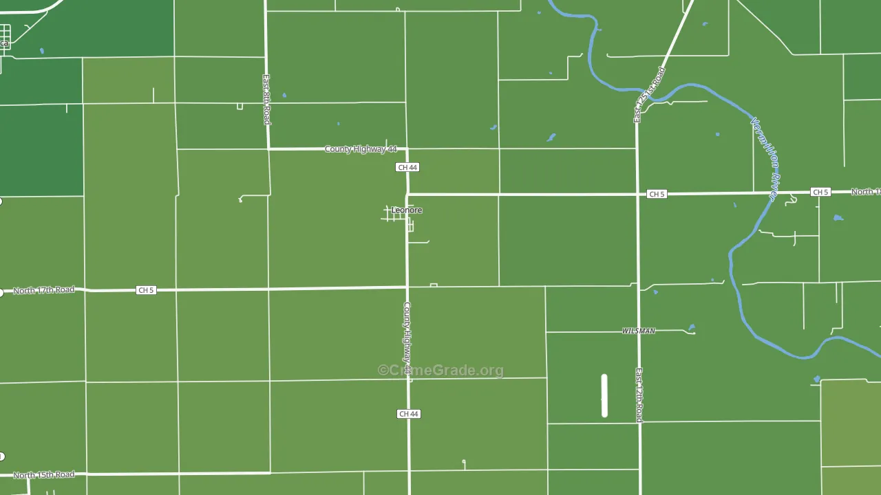Leonore, IL Map of Vehicle Theft Rates