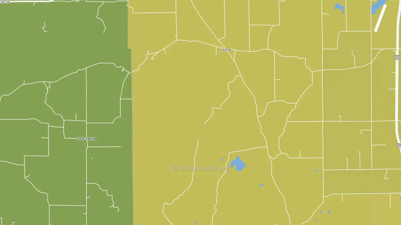 Leota, IN Map of Vehicle Theft Rates
