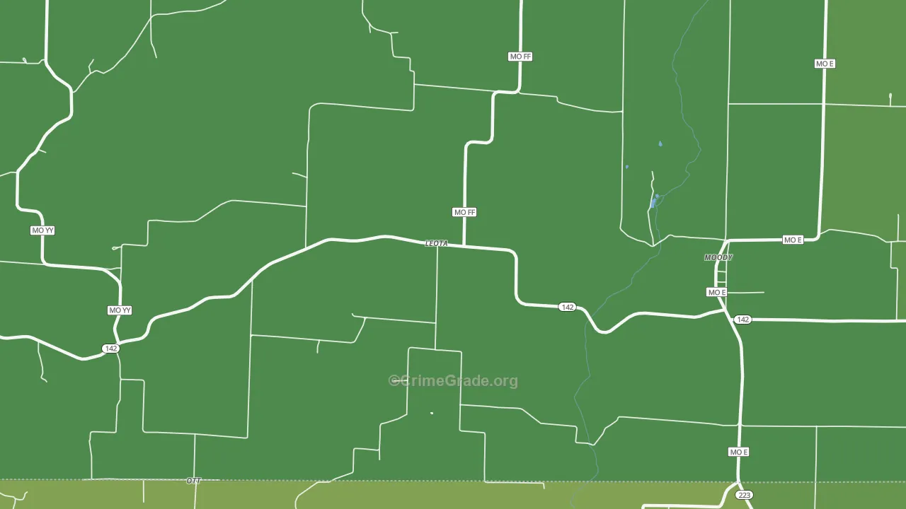 Leota, MO Map of Vehicle Theft Rates