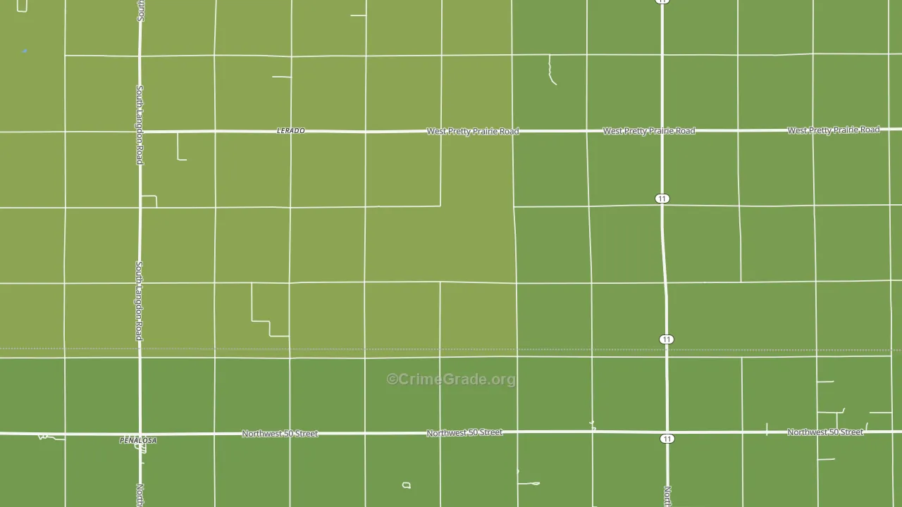Lerado, KS Map of Vehicle Theft Rates
