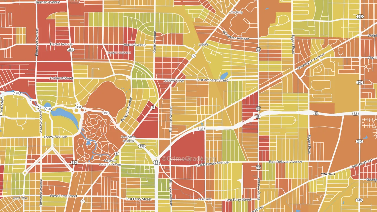 Leroy, Buffalo, NY Map of Vehicle Theft Rates