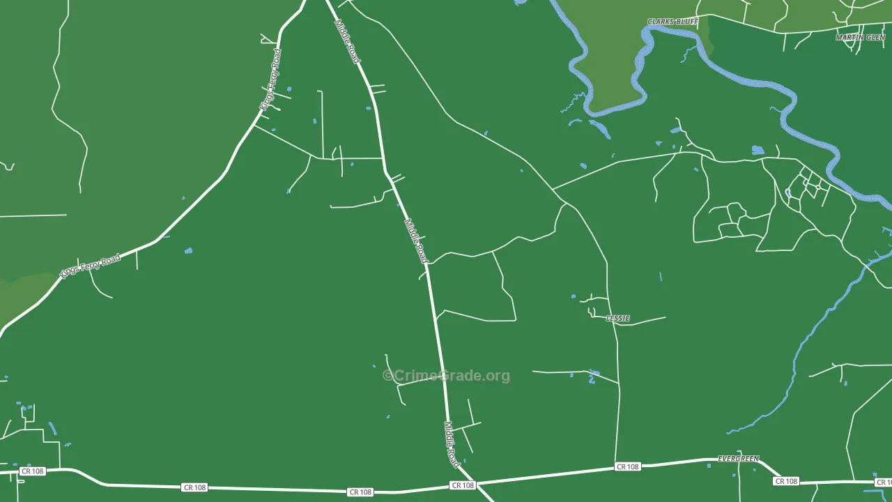 Lessie, FL Map of Vehicle Theft Rates