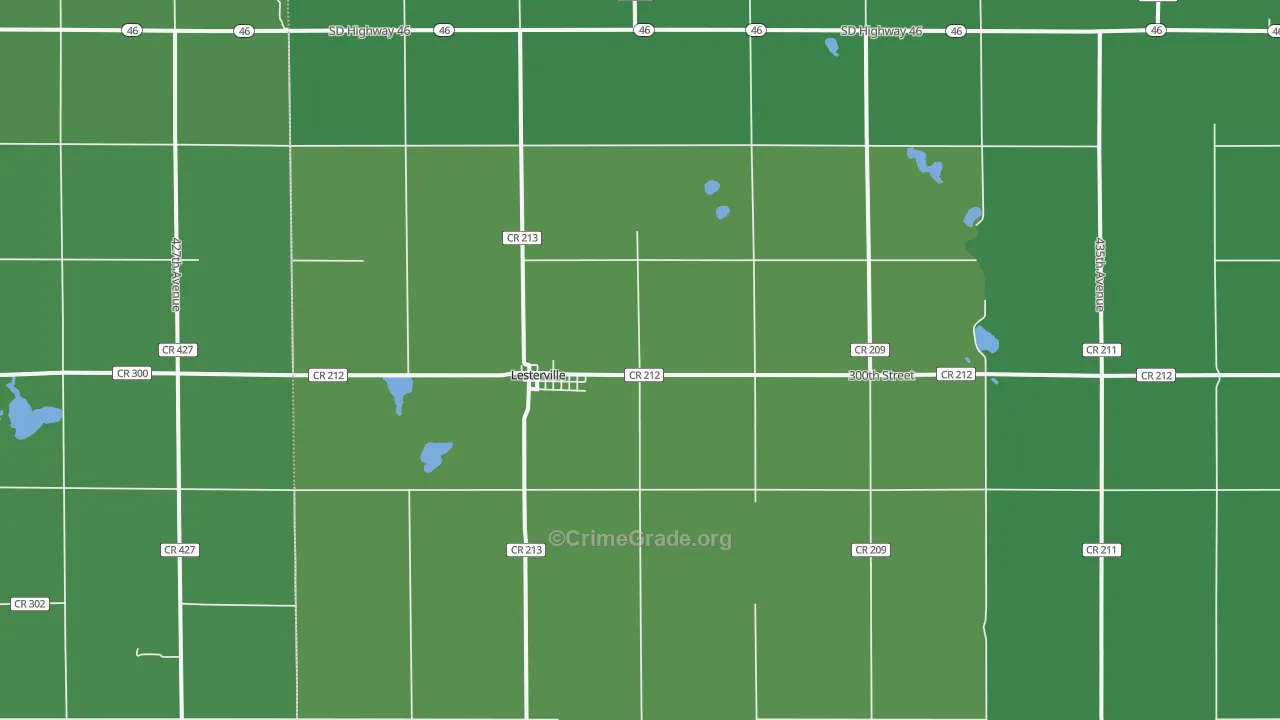 Lesterville, SD Map of Vehicle Theft Rates