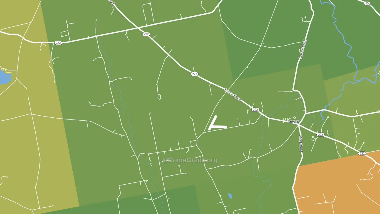 Levant, ME Map of Vehicle Theft Rates