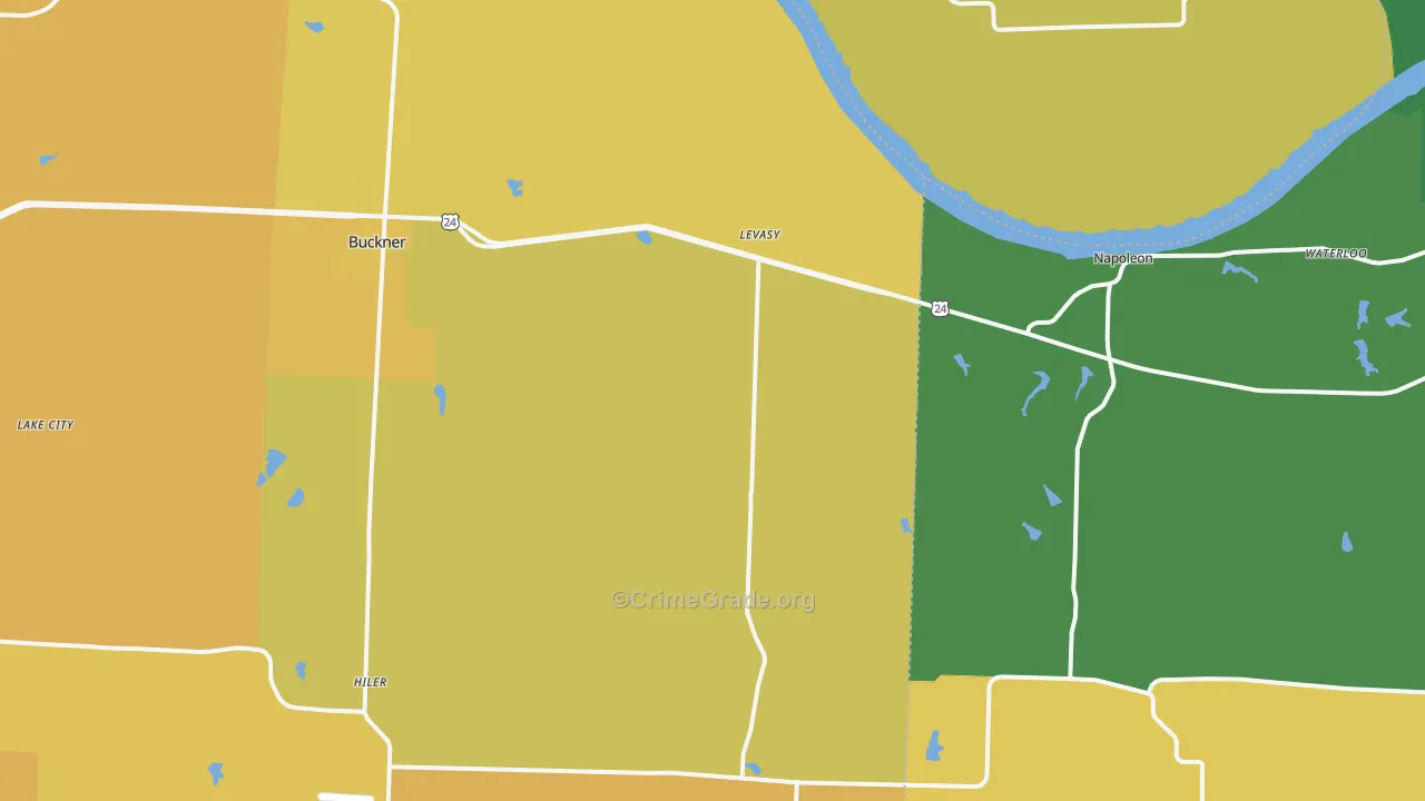 Levasy, MO Map of Vehicle Theft Rates