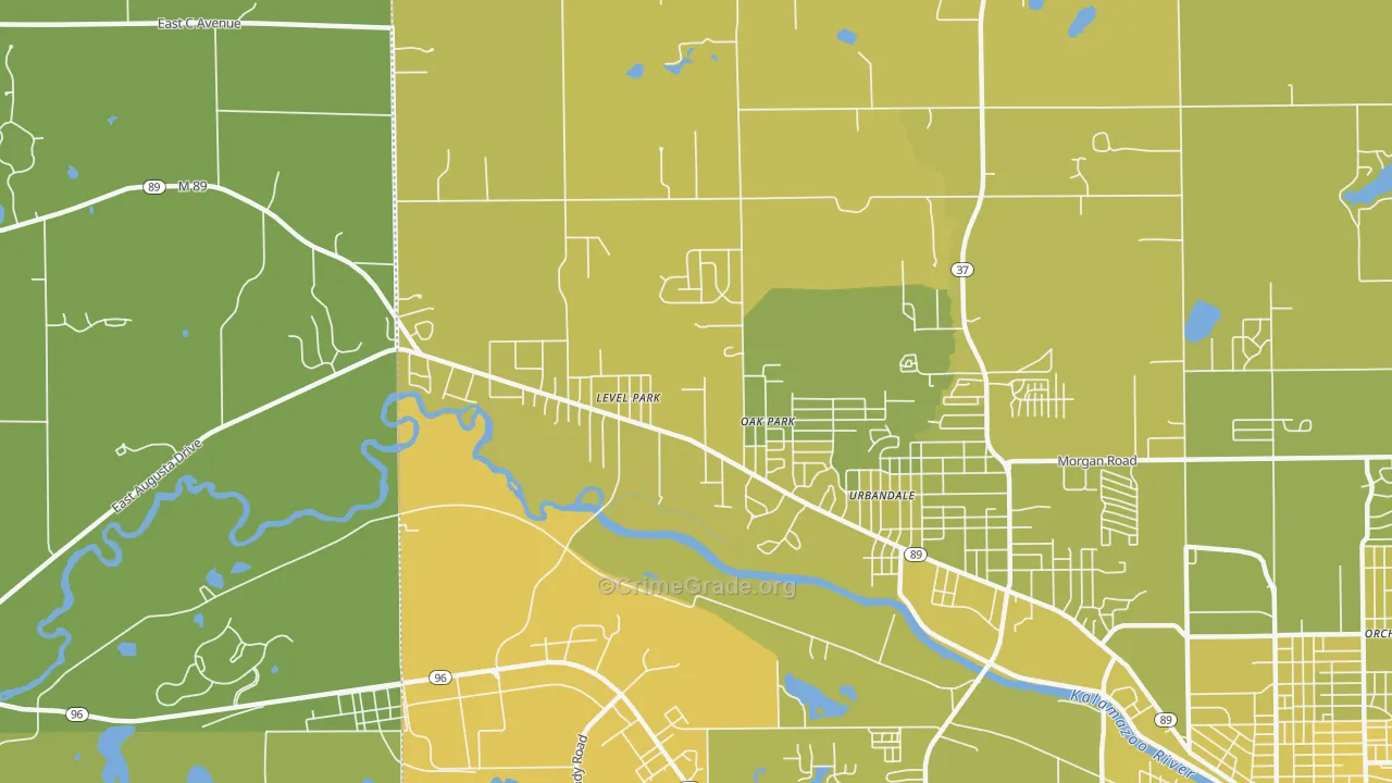 Level Park-Oak Park, MI Map of Vehicle Theft Rates