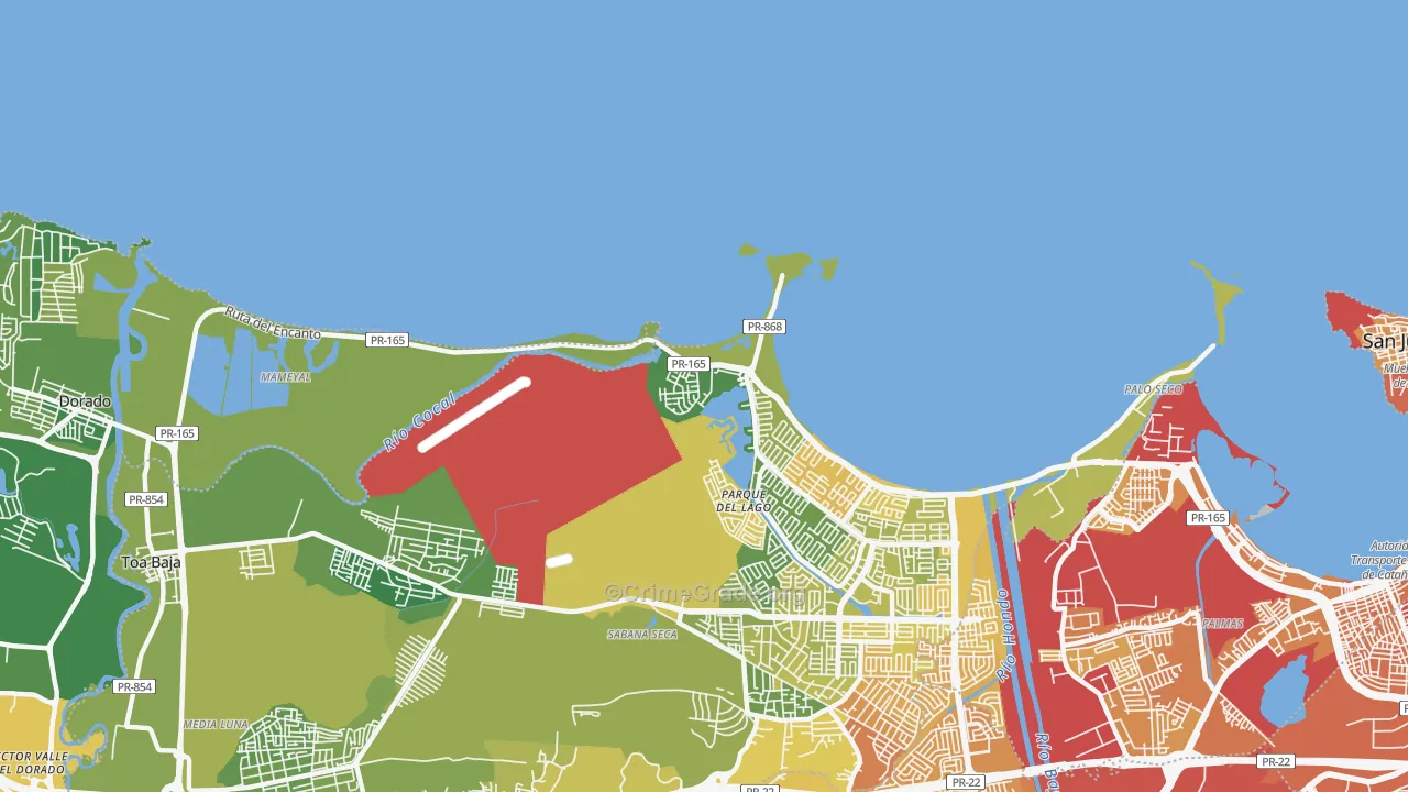 Levittown, PR Map of Vehicle Theft Rates