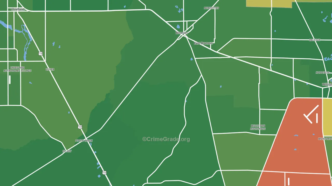 Levy County, FL Map of Vehicle Theft Rates