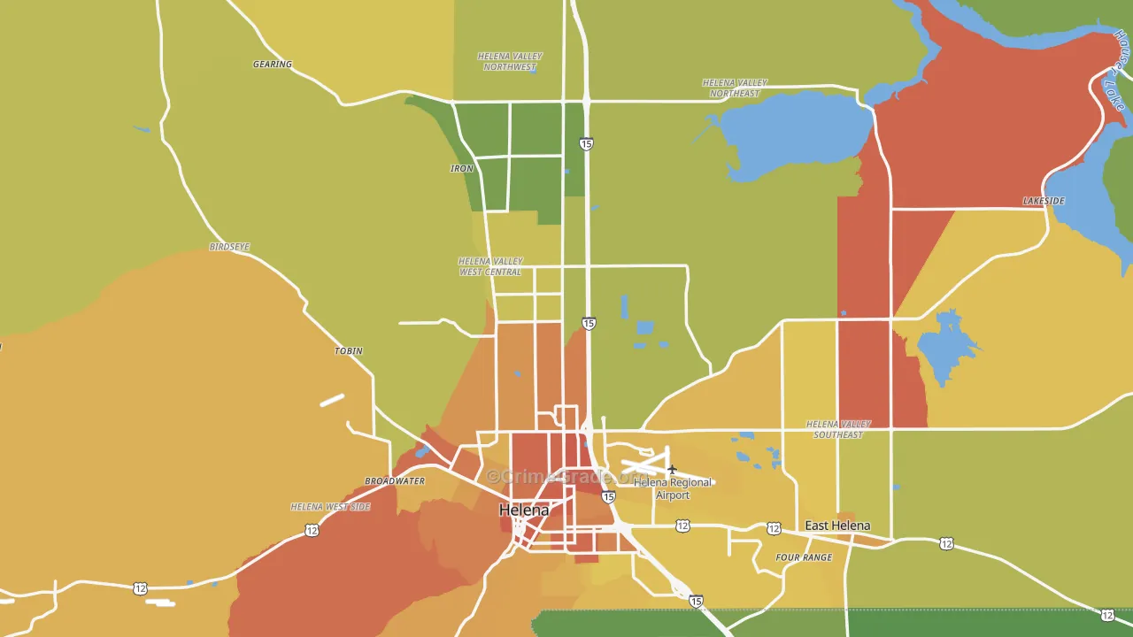 Lewis and Clark County, MT Map of Vehicle Theft Rates