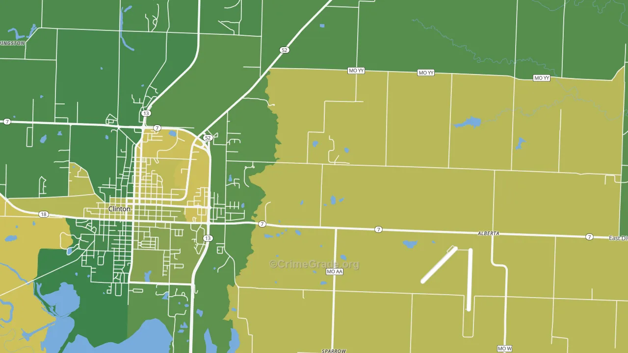 Lewis, MO Map of Vehicle Theft Rates