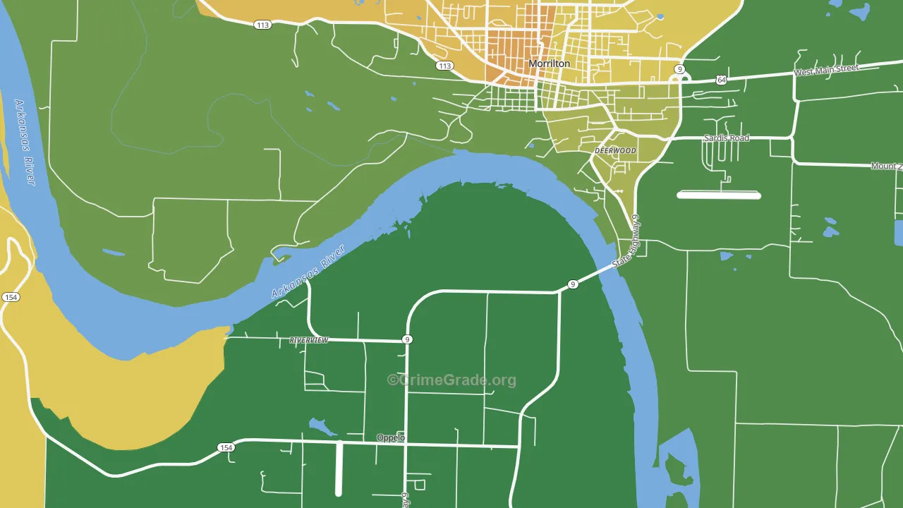 Lewisburg, AR Map of Vehicle Theft Rates
