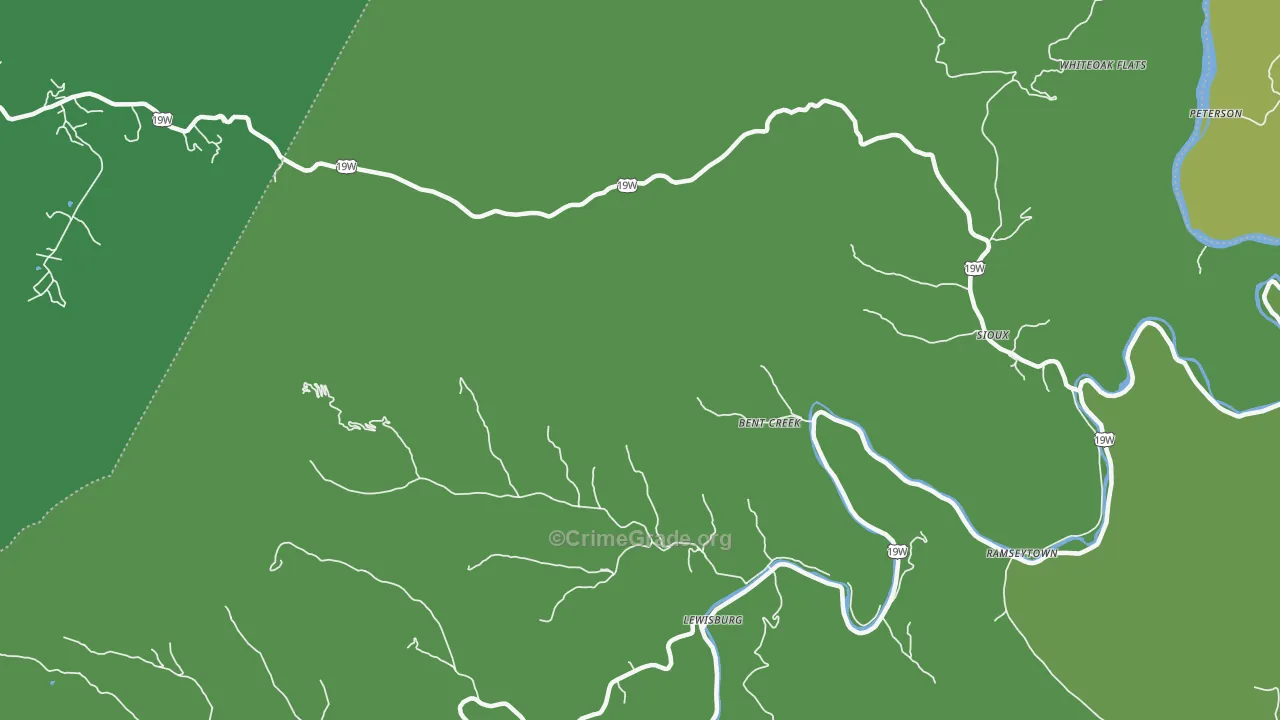 Lewisburg, NC Map of Vehicle Theft Rates