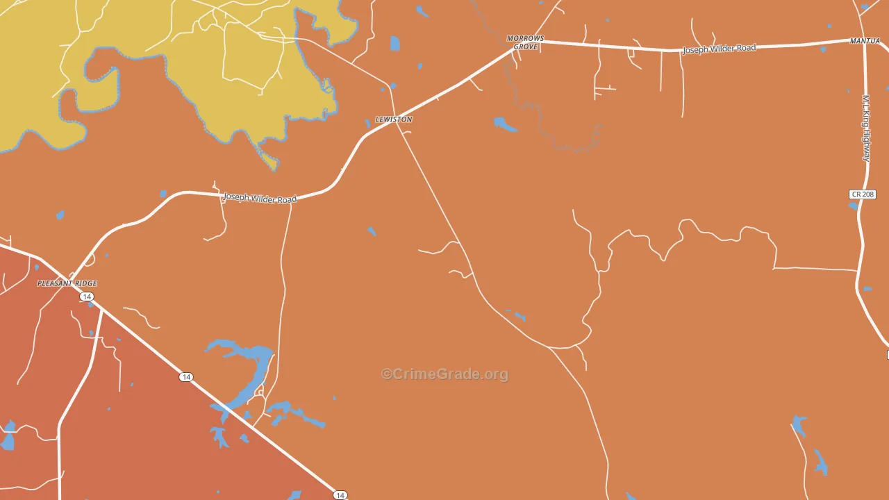 Lewiston, AL Map of Vehicle Theft Rates