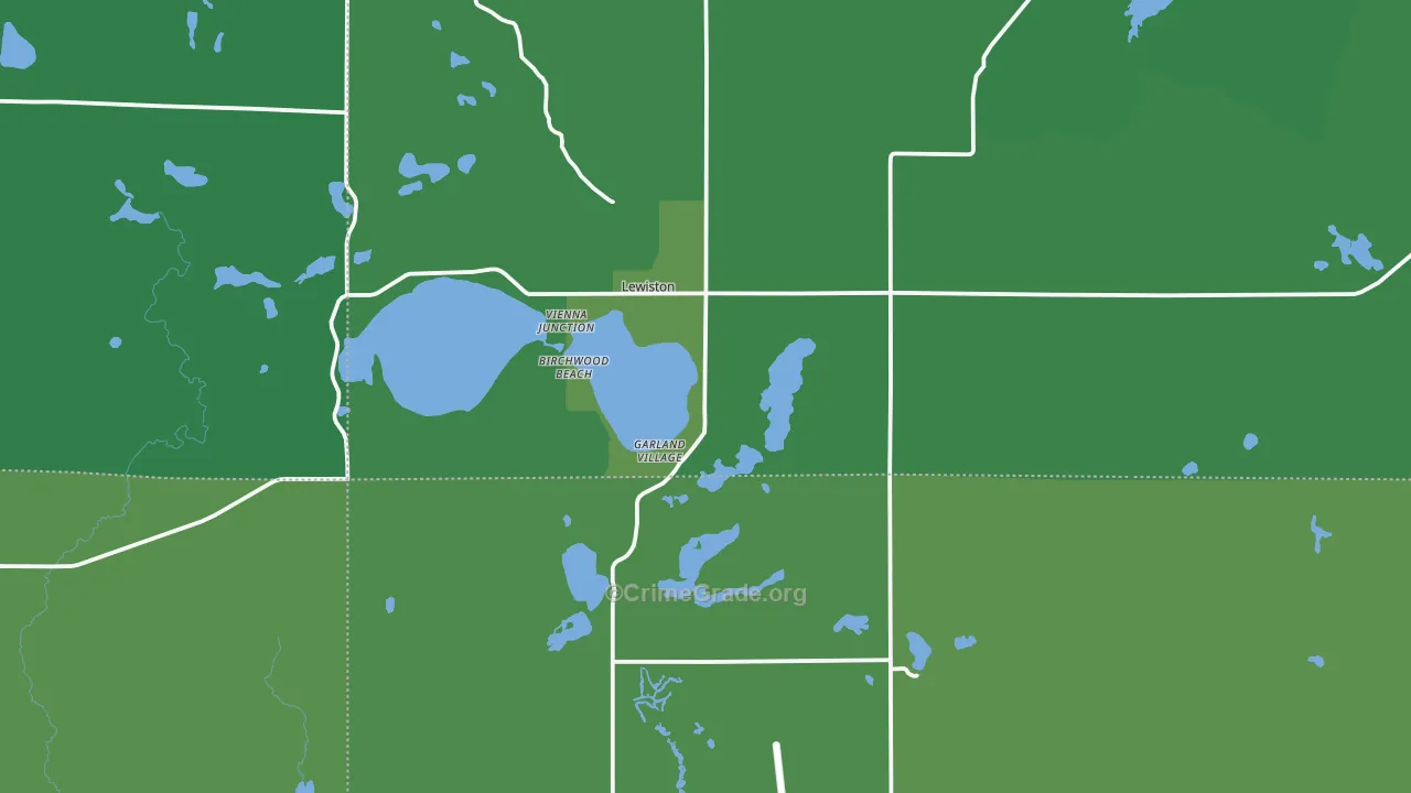 Lewiston, MI Map of Vehicle Theft Rates