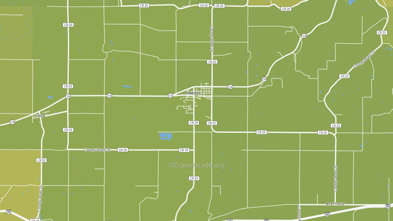 Lewiston, MN Map of Vehicle Theft Rates