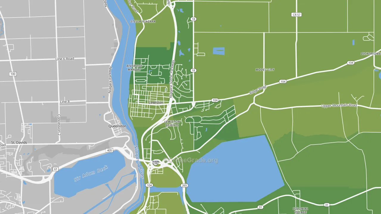 Lewiston, NY Map of Vehicle Theft Rates
