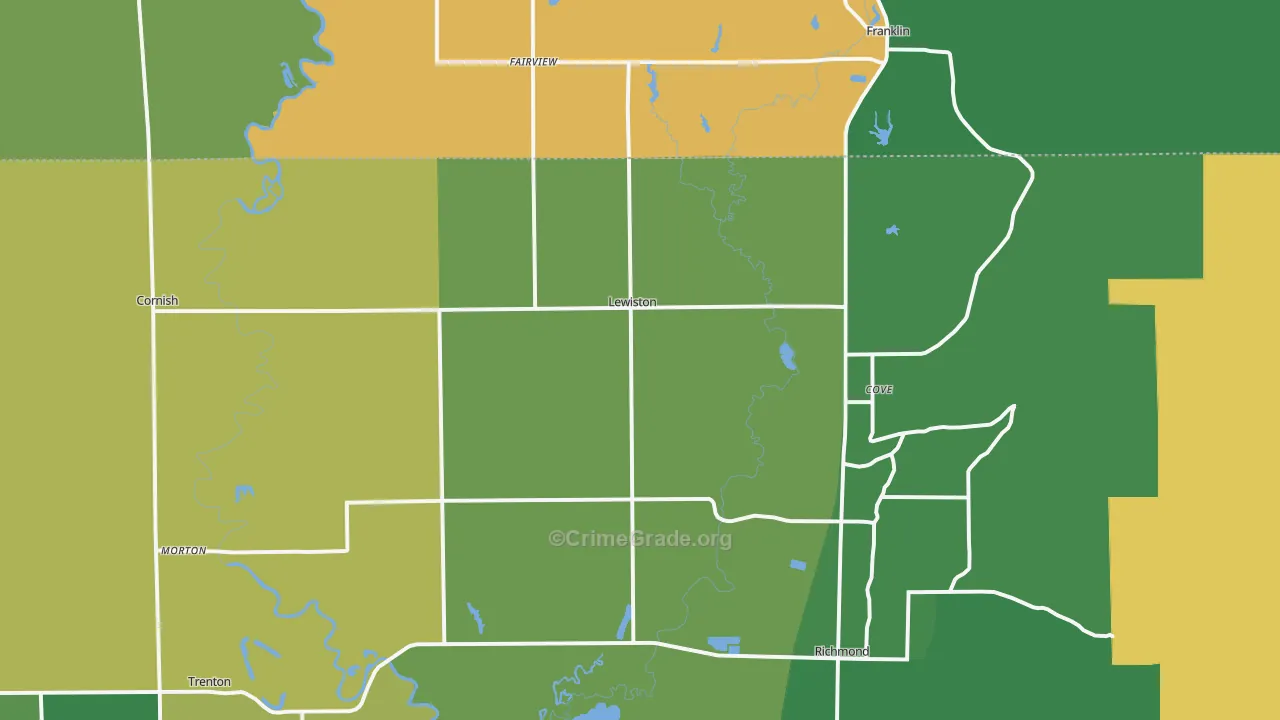 Lewiston, UT Map of Vehicle Theft Rates