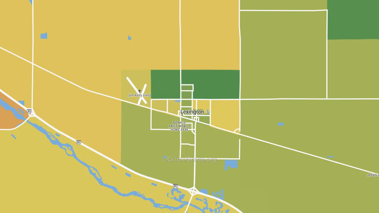 Lexington, NE Map of Vehicle Theft Rates
