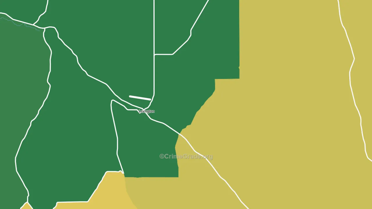 Lexington, OR Map of Vehicle Theft Rates