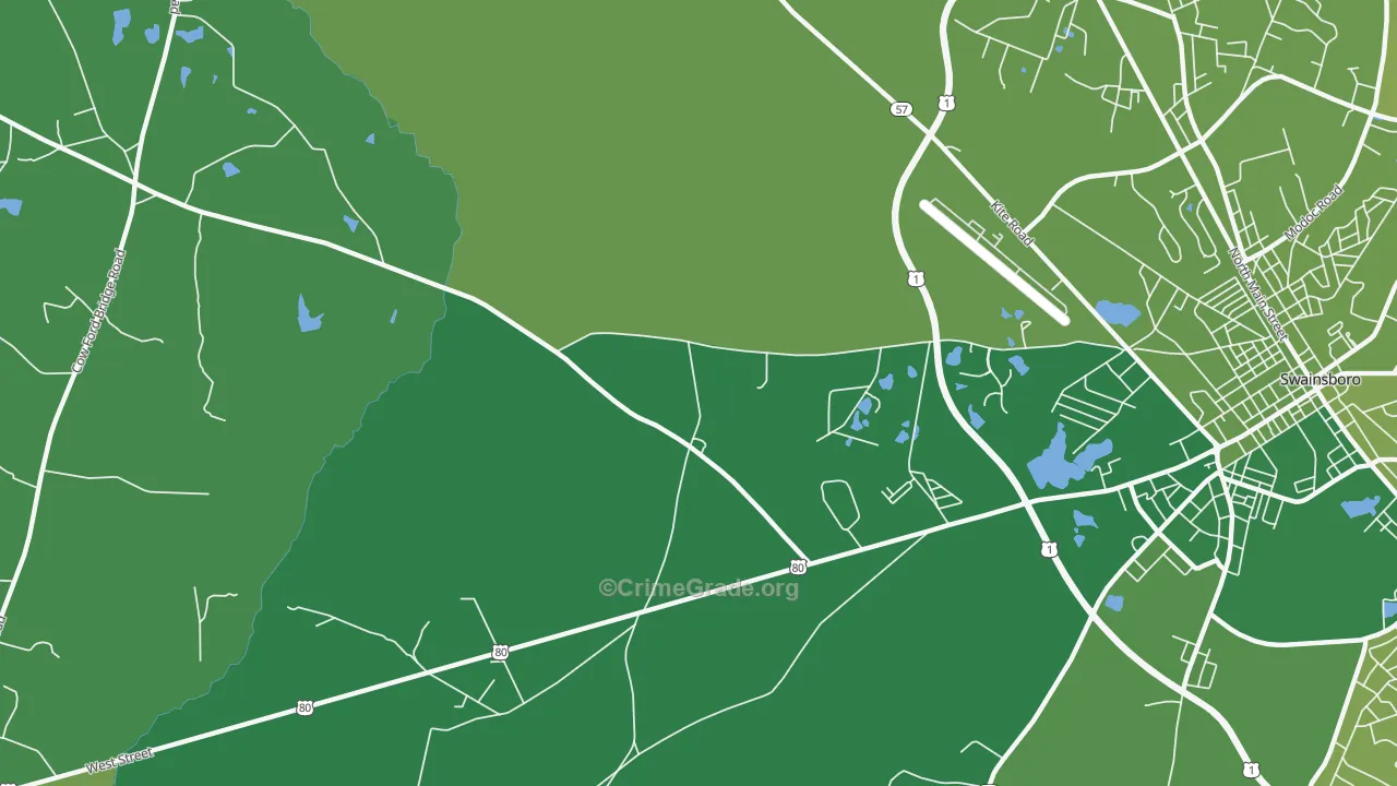 Lexsy, GA Map of Vehicle Theft Rates
