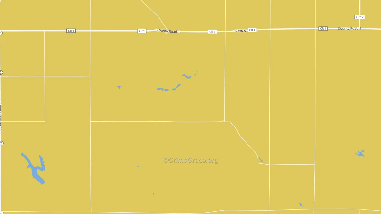 Leyden, ND Map of Vehicle Theft Rates