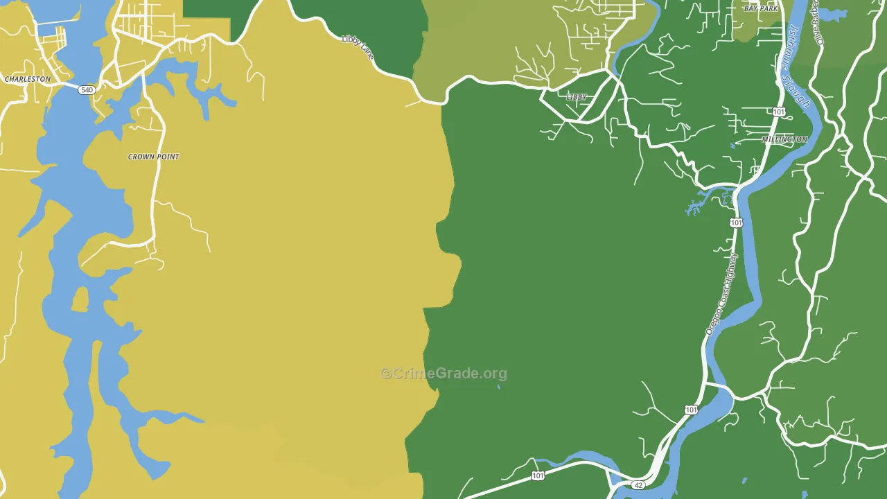 Libby, OR Map of Vehicle Theft Rates