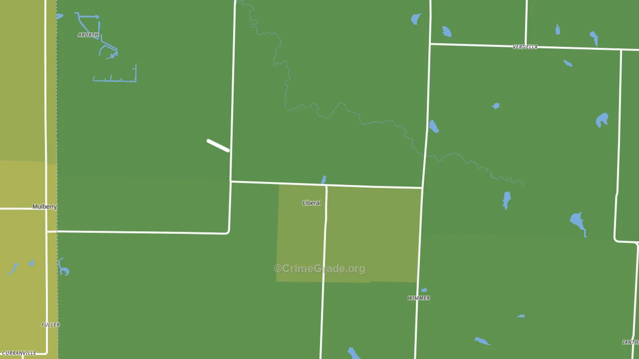 Liberal, MO Map of Vehicle Theft Rates