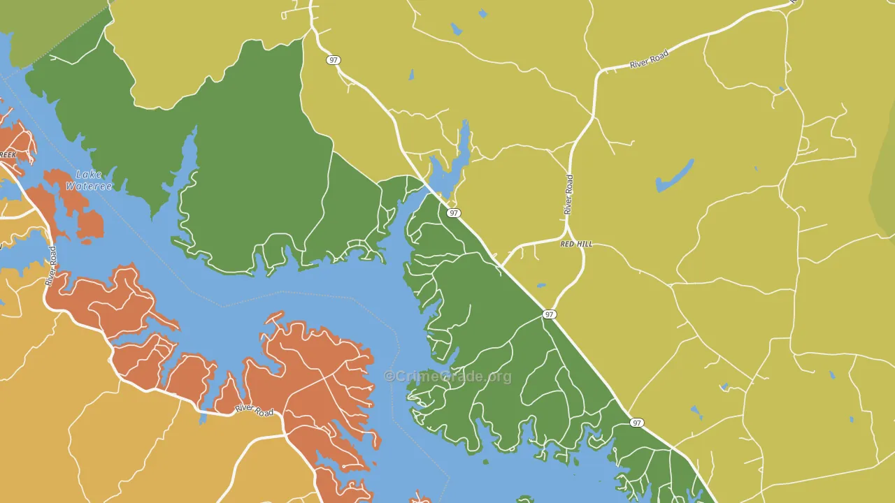 Liberty Hill, SC Map of Vehicle Theft Rates