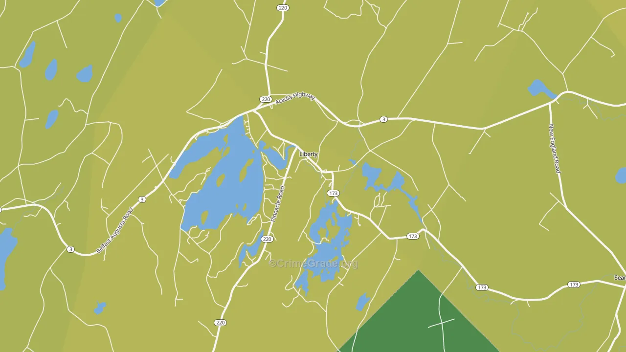 Liberty, ME Map of Vehicle Theft Rates