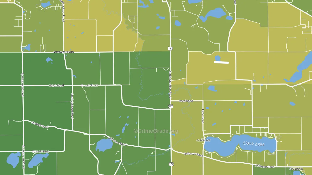 Liberty, MI Map of Vehicle Theft Rates