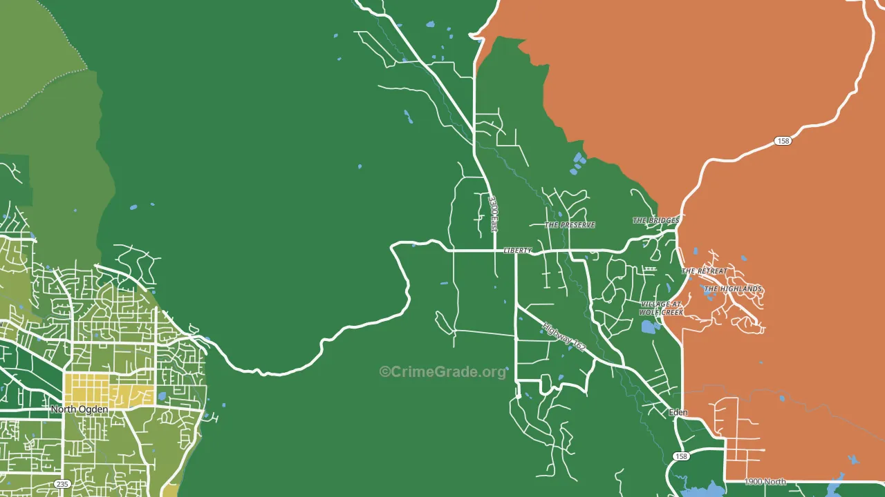 Liberty, UT Map of Vehicle Theft Rates