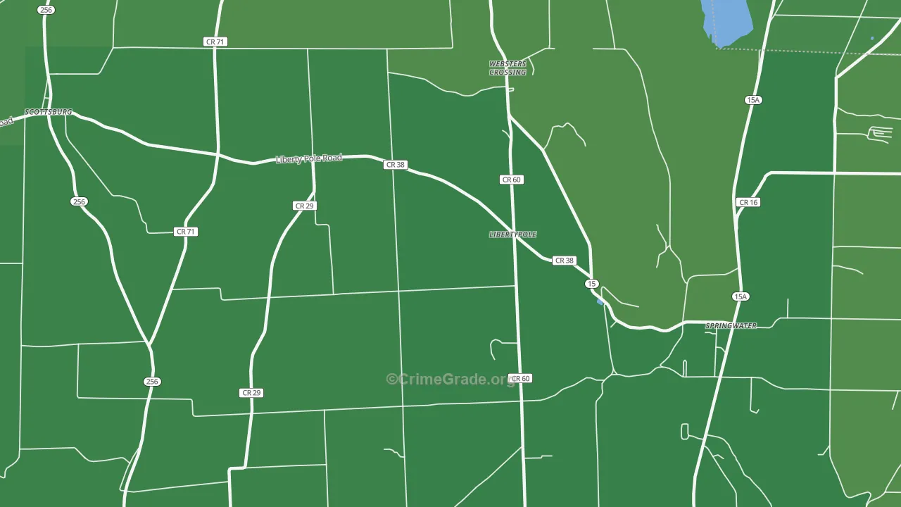 Libertypole, NY Map of Vehicle Theft Rates