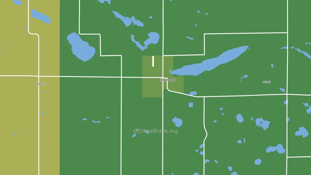 Lidgerwood, ND Map of Vehicle Theft Rates