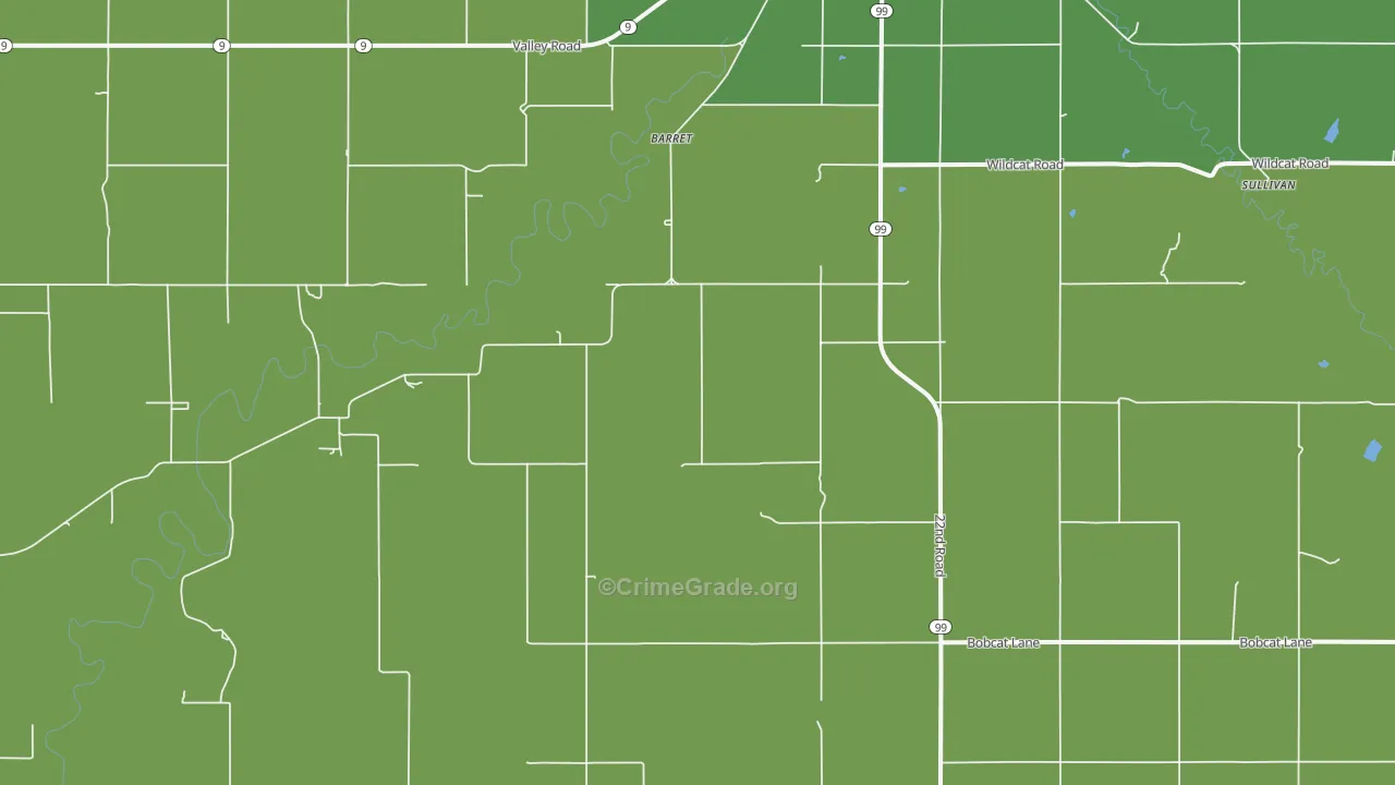 Lillis, KS Map of Vehicle Theft Rates